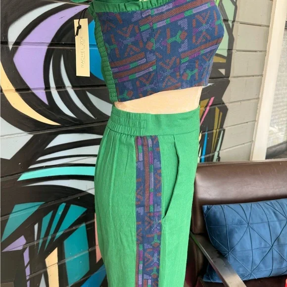 NWT Rachel Zoe Set!! GREEN! Linen, Stretchy, so cute! - Picture 10 of 15